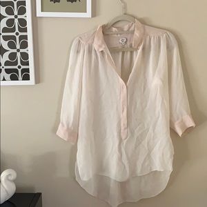 Aritzia Sheer Collarless tunic